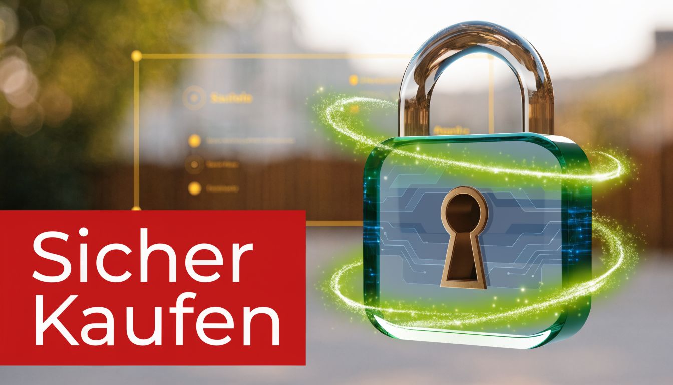 Ein gläsernes Vorhängeschloss mit digitalen Schaltkreisen symbolisiert sicheres Online-Shopping und Datenschutz im Internet.